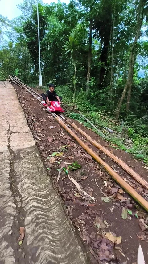 Roller Coaster in the Forest, Cihaurkuning, West Java, Indonesia - 27 Oct 2025 Stock Footage 321555298