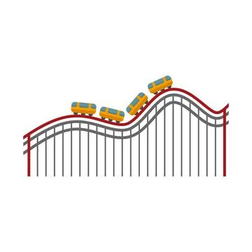 Roller coaster fun icon flat isolated vector Stock Illustration