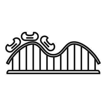 Roller coaster fun icon, outline style Stock Illustration
