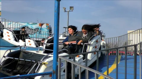 Roller Coaster fun slow motion Stock Footage 37320057