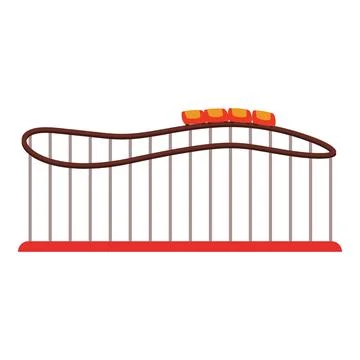 Roller coaster going up on tracks in amusement park Stockillustratie