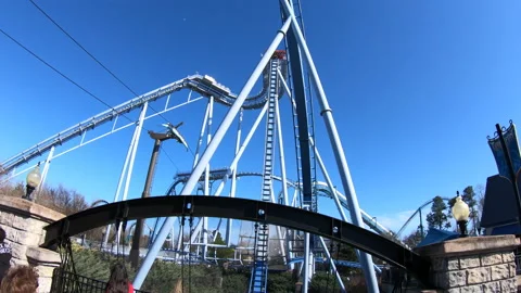Roller Coaster - Griffon - Busch Gardens Williamsburg Stock-Footage 150895969