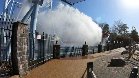 Roller Coaster - Griffon Water Splash - Busch Gardens Williamsburg Video stock 150900817