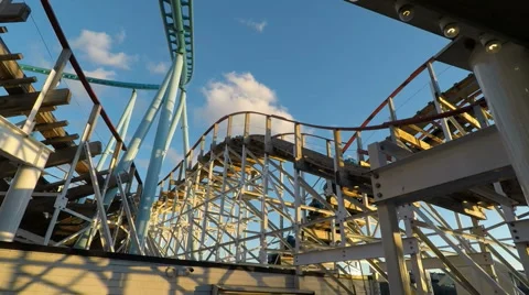 Roller coaster at Gröna Lund amusement park in central Stockholm Stock Footage 55652565