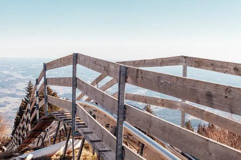 Roller coaster on a hill in nature Stock Photos