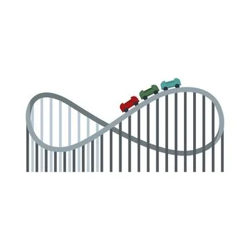 Roller coaster icon flat isolated vector Stock Illustration