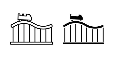 Roller coaster icon Illustration designs pack for Web Illustrazione stock