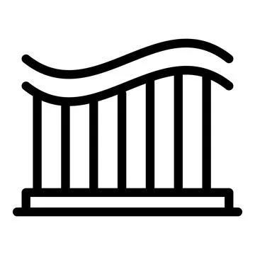Roller coaster icon, outline style Stock Illustration