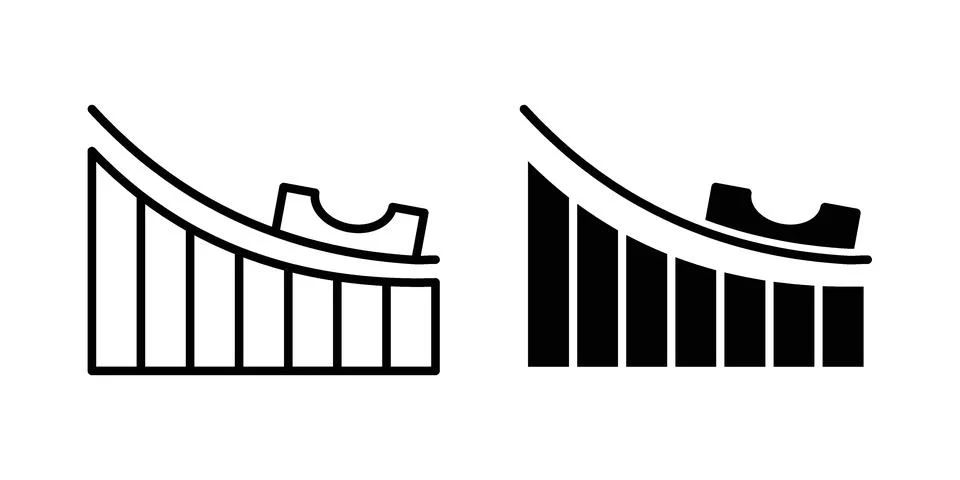 Roller coaster icon pack with silhouette and stroke web icons Illustrazione stock