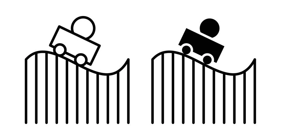 Roller coaster icon vector, symbol, logo illustrations Stock Illustration