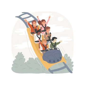 Roller coaster isolated cartoon vector illustration. Stock Illustration