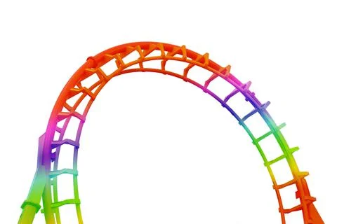 Roller coaster  isolated on white background. Stock Photos