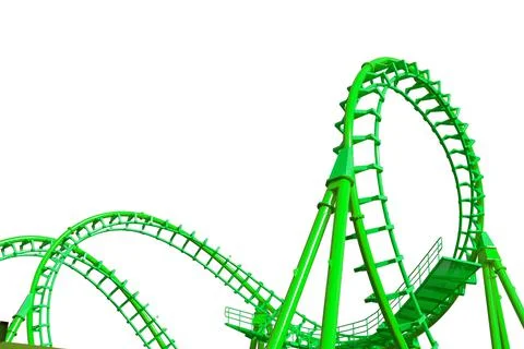 Roller coaster  isolated on white background. Stock Photos