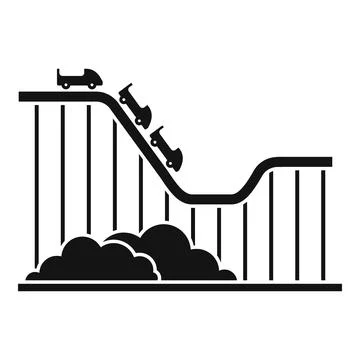 Roller coaster kids icon, simple style Stock Illustration