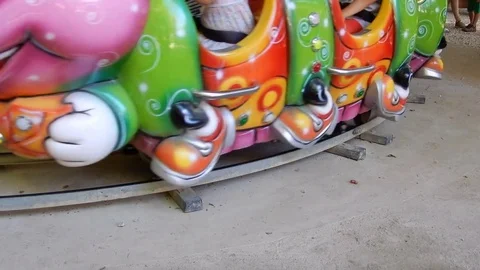 Roller coaster for kids in a park Video stock 78825980
