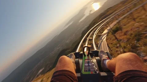 Roller coaster at Kotor cable car Stock Footage 332114386