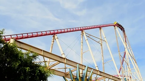 Roller Coaster on the Las Vegas Strip, the New York-New York Hotel. Video stock 72131185