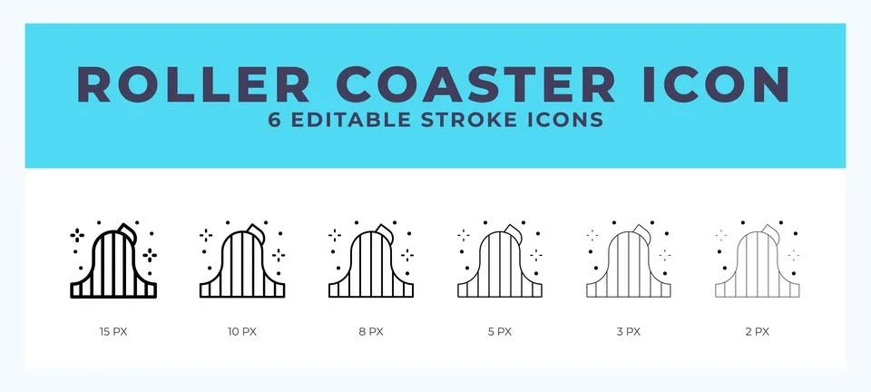 Roller coaster line icon. High quality icon symbol for web design. App Stock Illustration