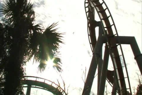 Roller coaster loop Stock Footage 10857447