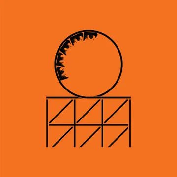 Roller coaster loop icon Stock Illustration