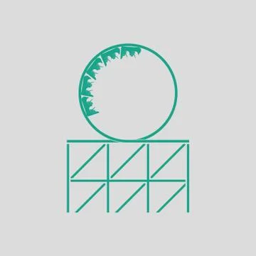 Roller coaster loop icon Stock Illustration