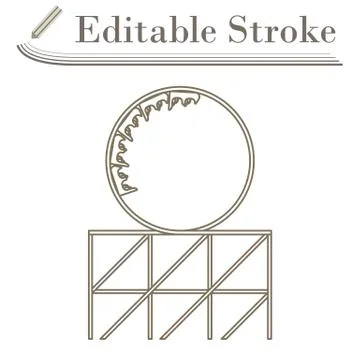 Roller Coaster Loop Icon Stock Illustration