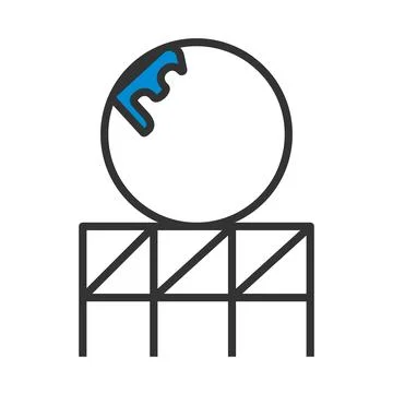 Roller Coaster Loop Icon Stock Illustration