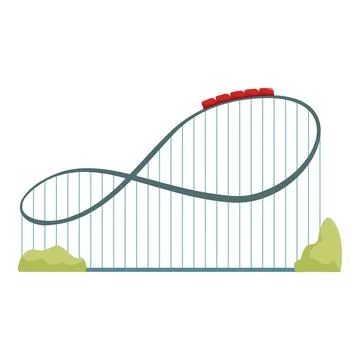 Roller coaster looping and making people scream in amusement park Stock Illustration