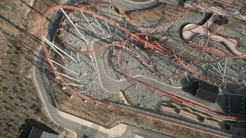 Roller Coaster at Lotte World Amusement Park at Osiria Busan, South Korea Video stock 229830943