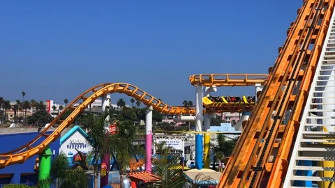 Roller Coaster in Motion Stock Footage 95768925