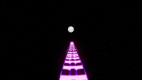 Roller coaster in neon light Stock Footage 279823507