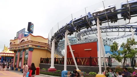 Roller coaster in the Ocean Park in Hong Kong Video stock 50524379