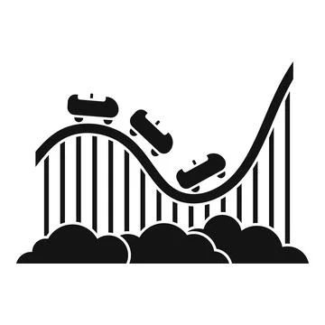 Roller coaster park icon, simple style Stock Illustration