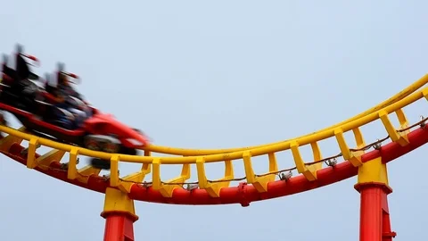 Roller coaster in Prater in Vienna Stock Footage 109389998