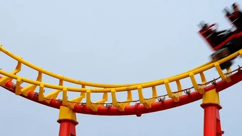 Roller coaster in Prater in Vienna Stock Footage 109390033