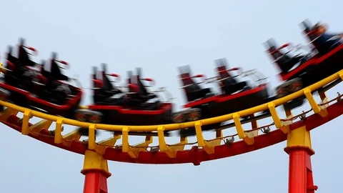 Roller coaster in Prater in Vienna 스톡 동영상 109390113
