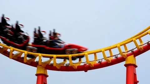 Roller coaster in Prater in Vienna Stock Footage 109390271