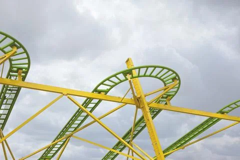 Roller coaster rails in a funfair 写真素材