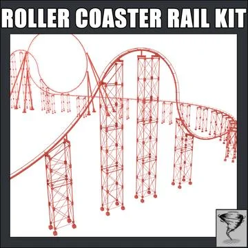 Roller Coaster Rails Kit 3D Model
