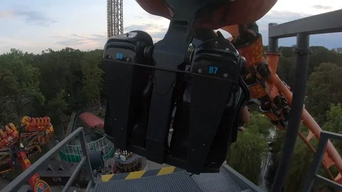 Roller Coaster Ride 4K POV Action Lifestyle Fun Adrenaline Stock Footage 115580855