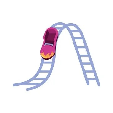 Roller coaster ride cartoon Stock Illustration