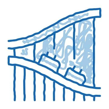 Roller coaster ride doodle icon hand drawn illustration Illustrazione stock
