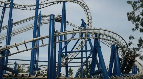 Roller Coaster Ride Stock Footage 68047312