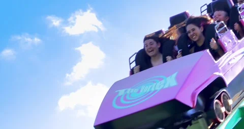 A roller coaster ride going down thrill at Calaway park. Stock Footage 247029053