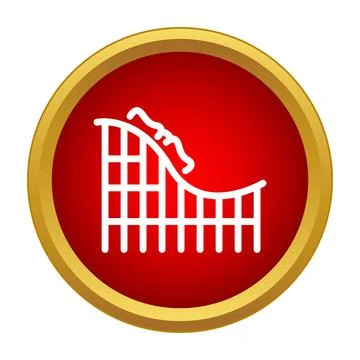Roller coaster ride icon for amusement park fun Illustrazione stock