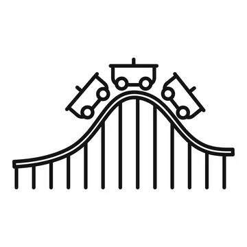 Roller coaster ride icon, outline style Stock Illustration