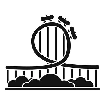 Roller coaster ride icon, simple style Stock Illustration