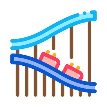 Roller coaster ride icon vector outline illustration Illustrazione stock