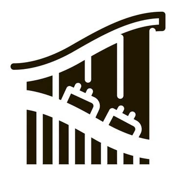 Roller coaster ride icon Vector Glyph Illustration Illustrazione stock