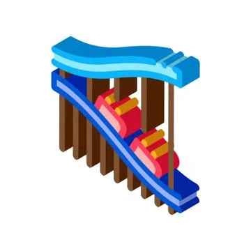 Roller coaster ride isometric icon vector illustration 스톡 일러스트
